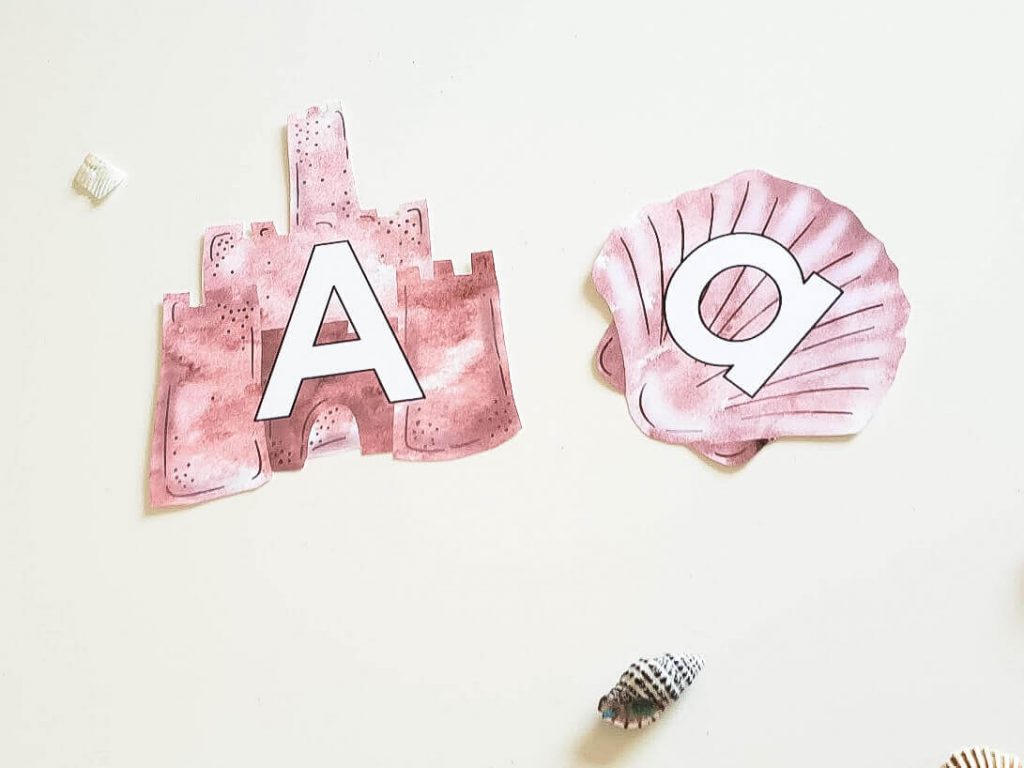 Use these beach themed cards to create fun, summer literacy centers or use them in your classroom! You can use these fun letter printables to create hands-on learning activities your preschool students or kindergartners will love!