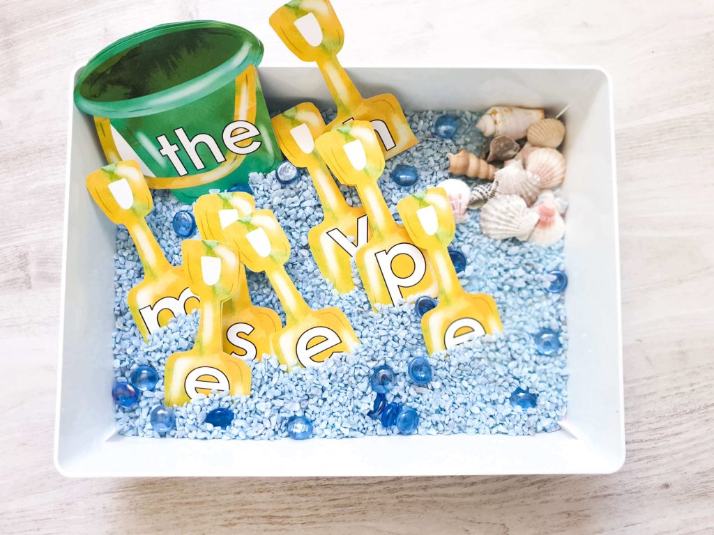 Use these beach themed cards to create fun, summer literacy centers or use them in your classroom! You can use these fun letter printables to create hands-on learning activities your preschool students or kindergartners will love!