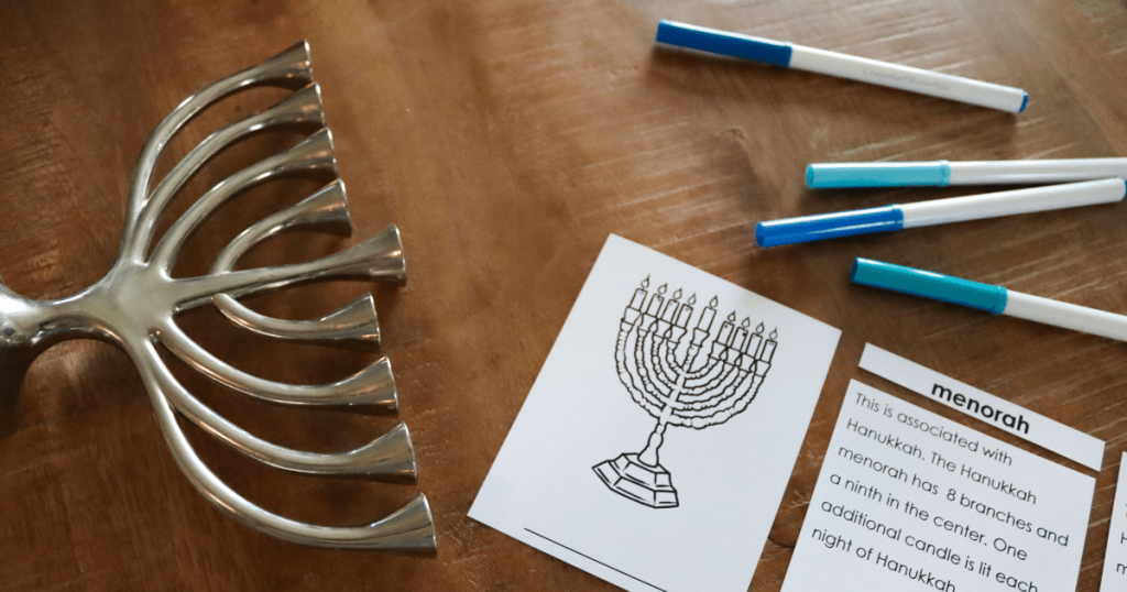 Use these Hanukkah 3-part cards to introduce your students to interesting facts about Hannukkah and key terms.