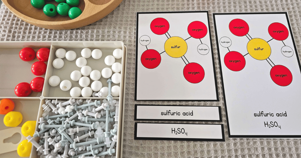 Discover engaging Montessori molecules activities for lower elementary students in this hands-on learning article. Explore 4-part cards, labeling elements, and writing molecular formulas, fostering curiosity and scientific exploration. Ignite your child's love for chemistry with these interactive learning experiences.